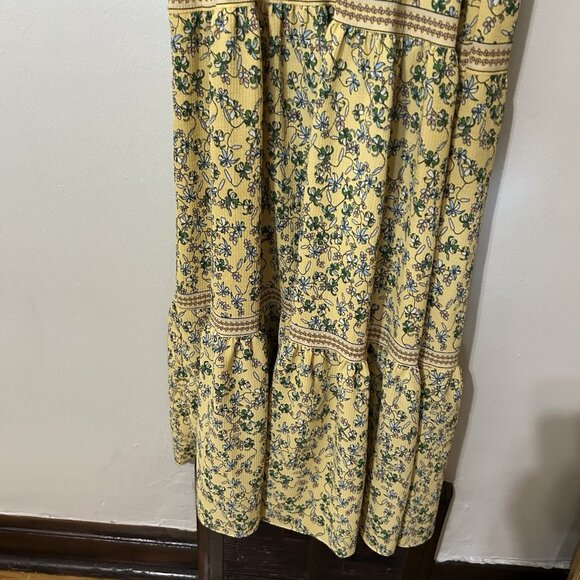 Max Studio Tiered Maxi Ruffle Dress sz xs Floral Smocked Soft Feminine Country - Picture 2 of 9